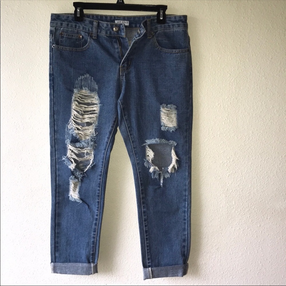 Liquor n poker ripped mom jeans